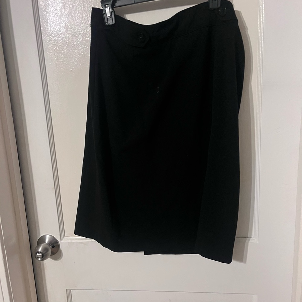 Counterparts Black A-Line Skirt with Button Detail
